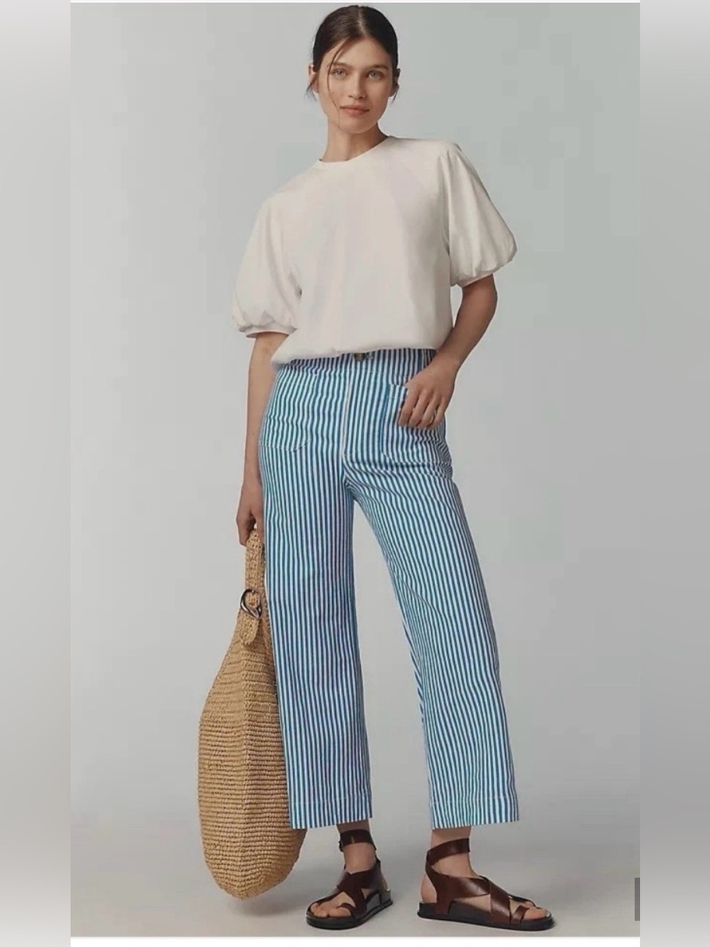 ✨Maeve (EUC) The Colette Crop Wide Leg Linen Pant Size 28✨